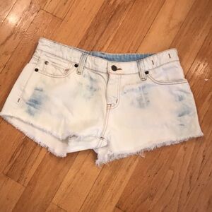 DENIM & SUPPLY RALPH LAUREN Women’s Light Blue Washed Effect Denim Cutoff Shorts